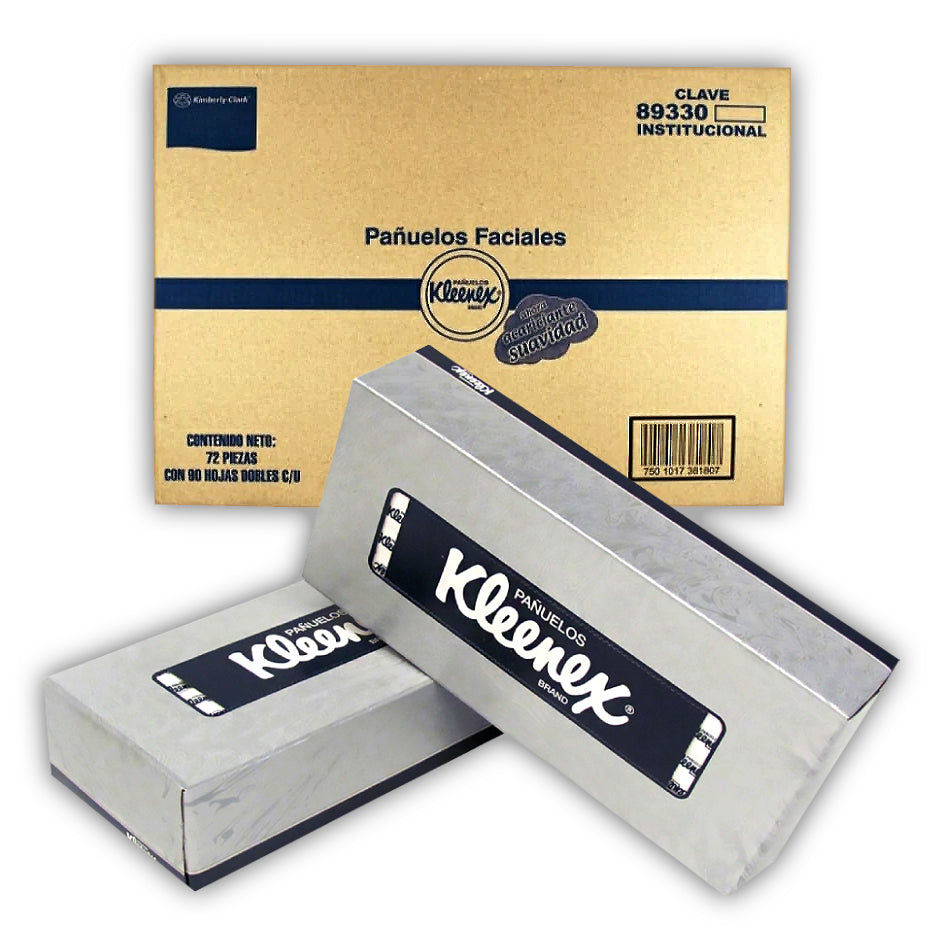 KLEENEX PAÑUELO FACIAL H/D C/90 SERVICIOS 21.5 X 21 CM