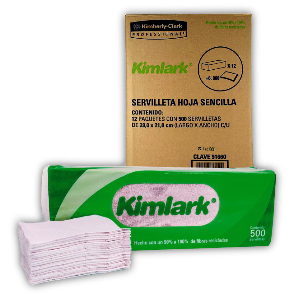 SERVILLETA TRADICIONAL KIMLARK PAQUETES DE 500 SER C/U.