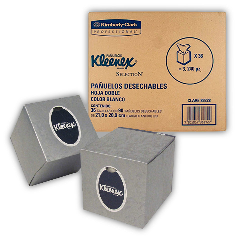 KLEENEX CUBO PAÑUELO FACIAL H/D CON 90 HOJAS