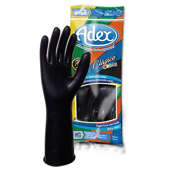 ADEX GUANTE CLASICO COLORS NO.9 (28 CM LARGO) NEGRO