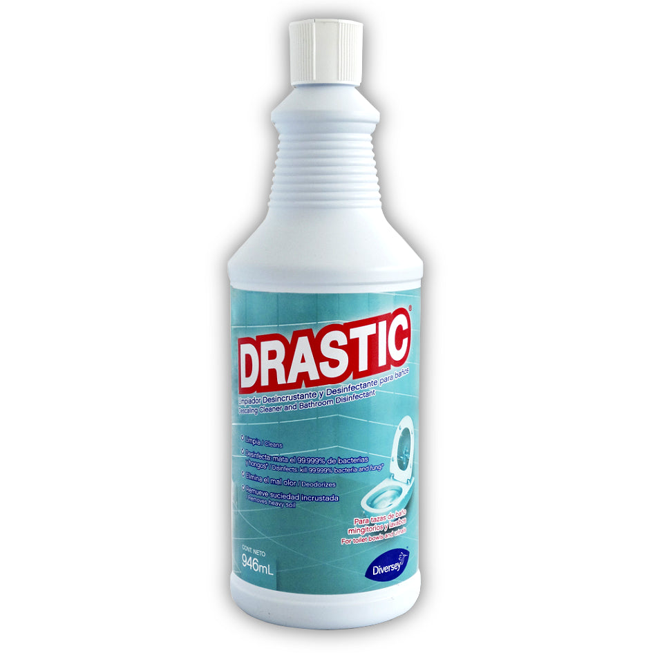 DRASTIC 12X 946 ML Limpiador desincrustante y desinfectante para baños. USO DIRECTO