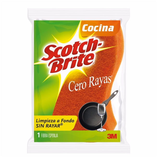 Fibra Esponja Cocina Cero Rayas Naranja Grande SCOTCH-BRITE