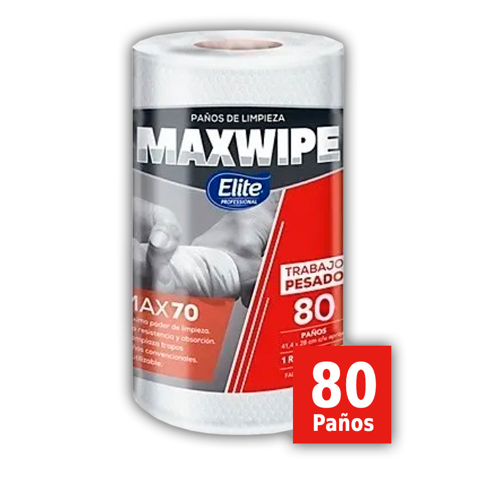 MAX WIPE ELITE ROJO 80 PAÑOS 41.5X28 MAX80 color