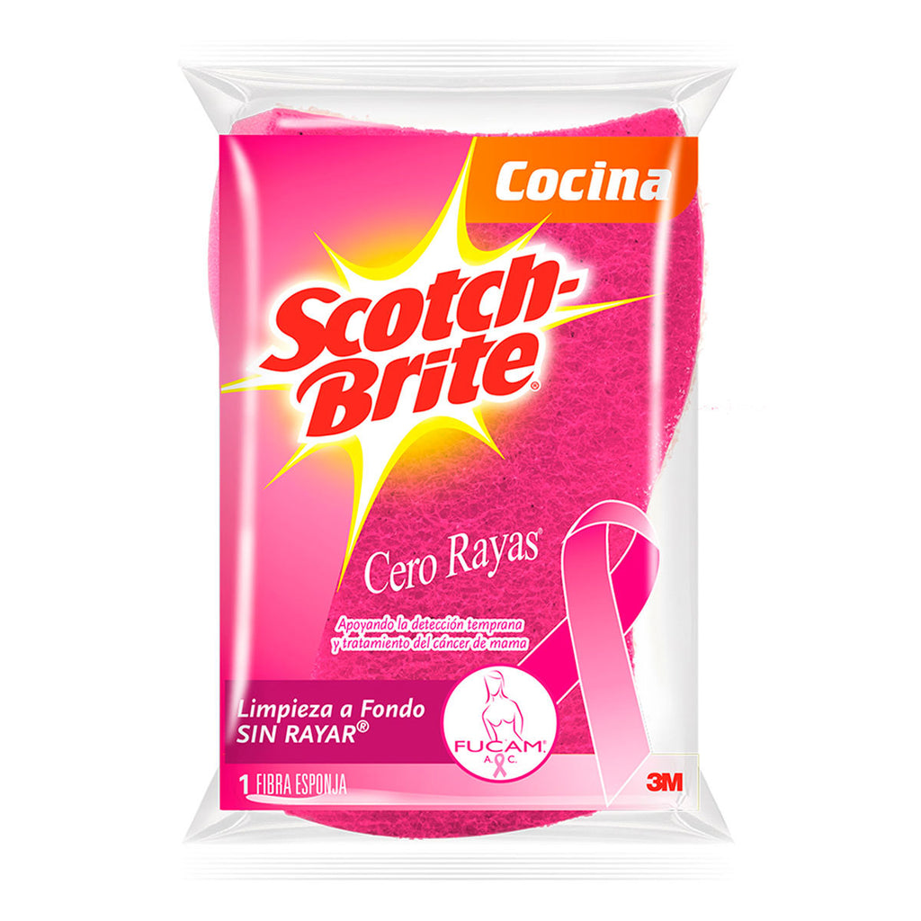 Fibra Esponja Cero Rayas Rosa Grande  MARCA SCOTH BRITE
