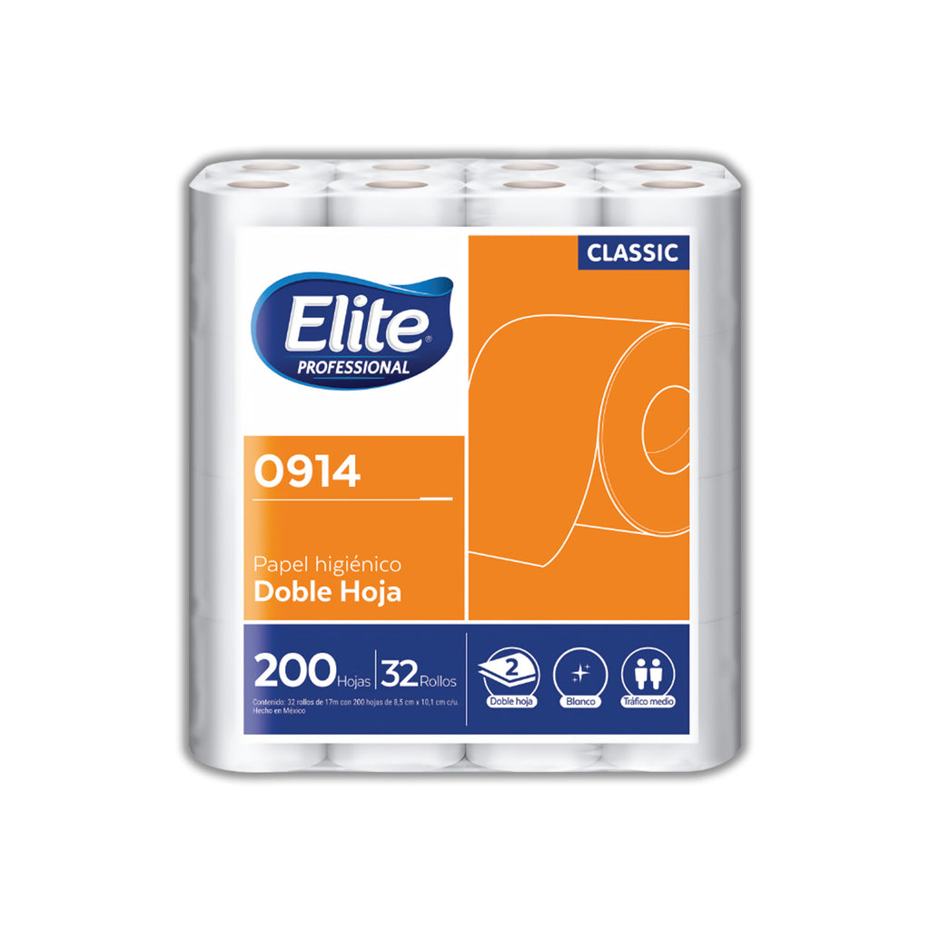 Papel Higienico Elite HD 3/32 rollos con 200 hojas 10.1 X 8.5 CM COLOR BLANCO